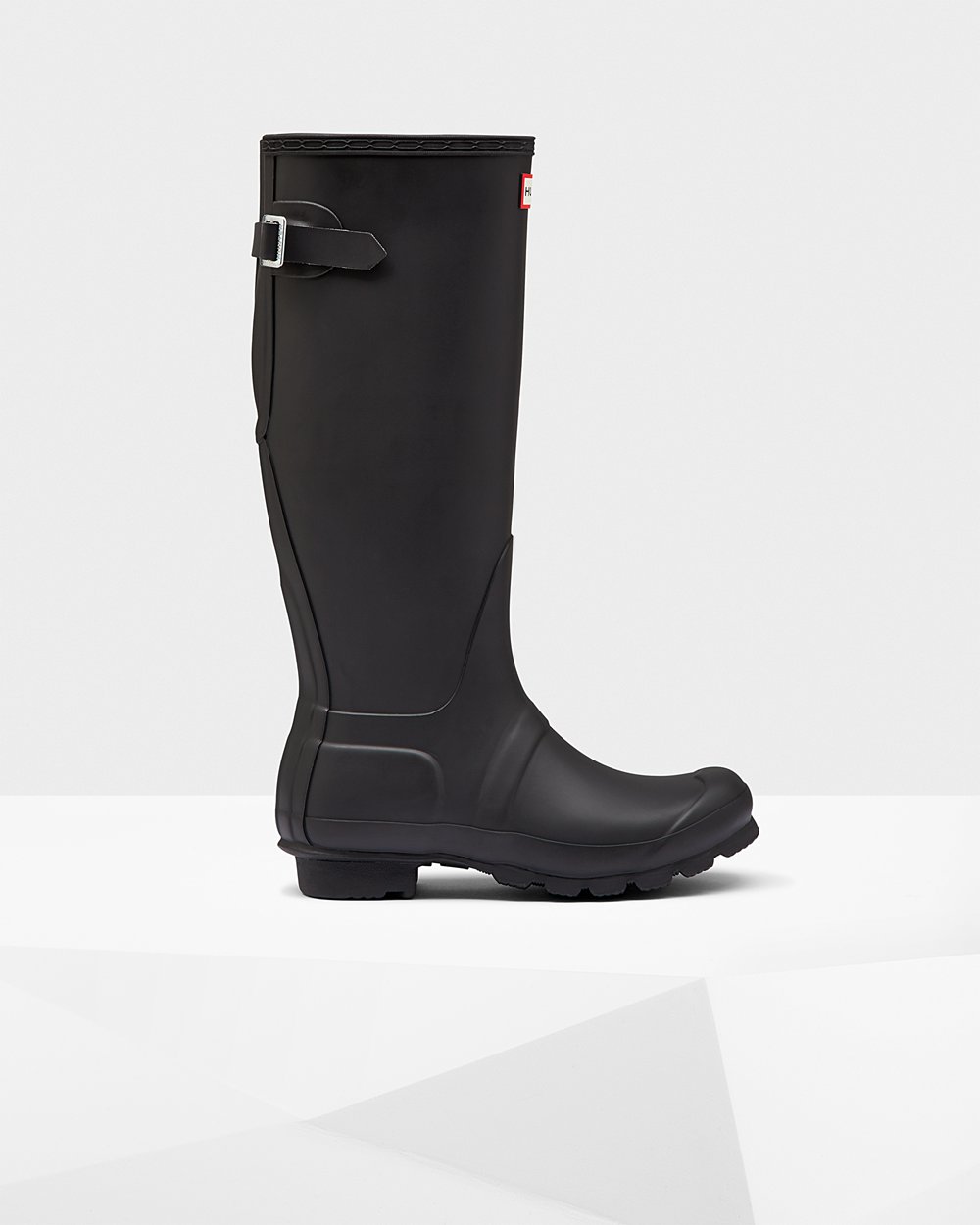 Womens Hunter Tall Rain Boots Black - Original Back Adjustable - 7894205-BK